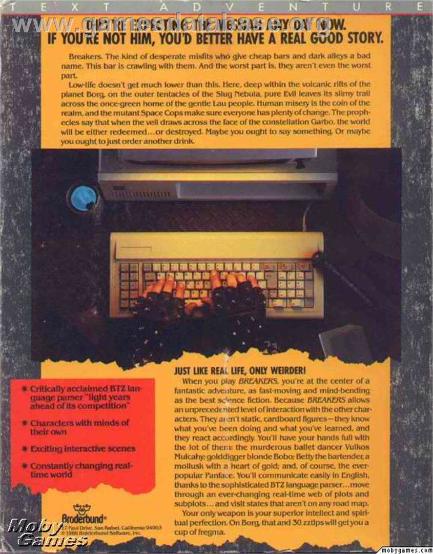 Breakers - Microsoft DOS - Artwork - Box Back