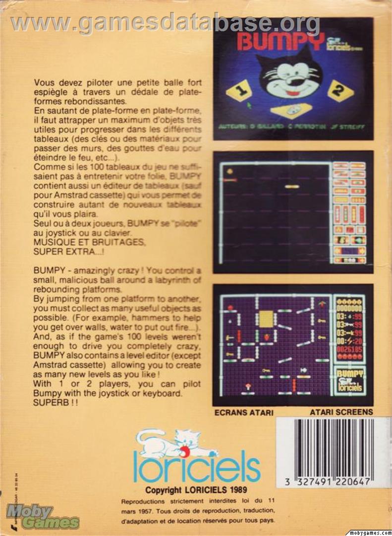 Bumpy - Microsoft DOS - Artwork - Box Back