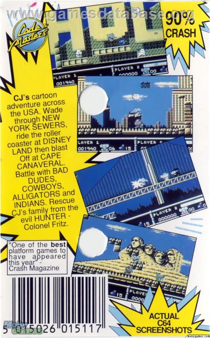 CJ in the USA - Microsoft DOS - Artwork - Box Back