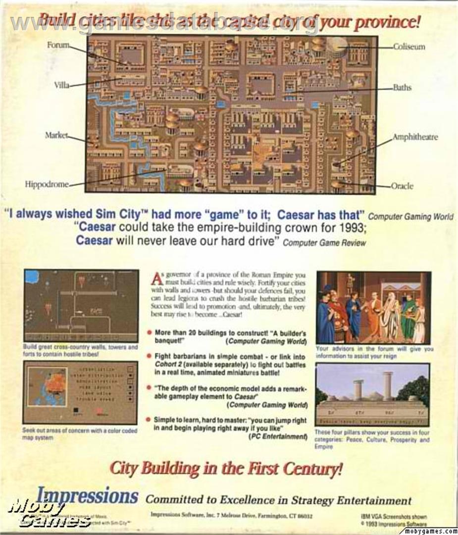 Caesar - Microsoft DOS - Artwork - Box Back