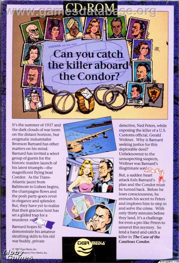 Case of the Cautious Condor, The - Microsoft DOS - Artwork - Box Back