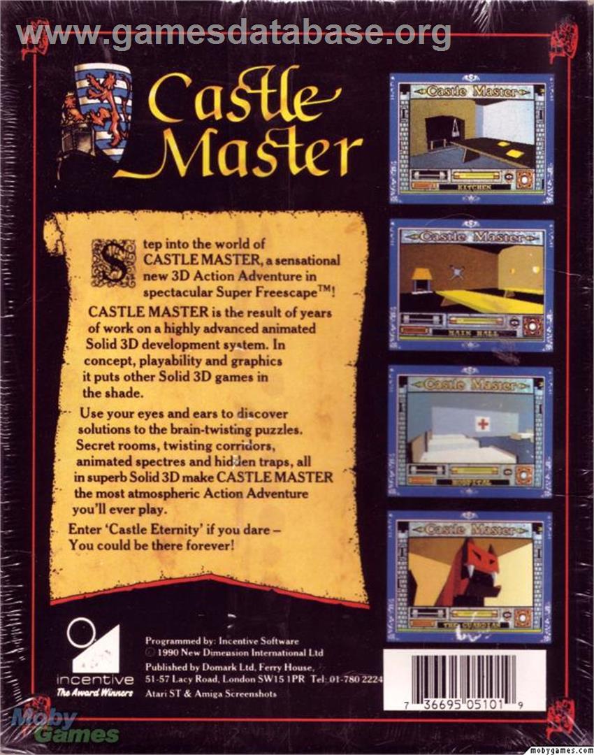 Castle Master - Microsoft DOS - Artwork - Box Back