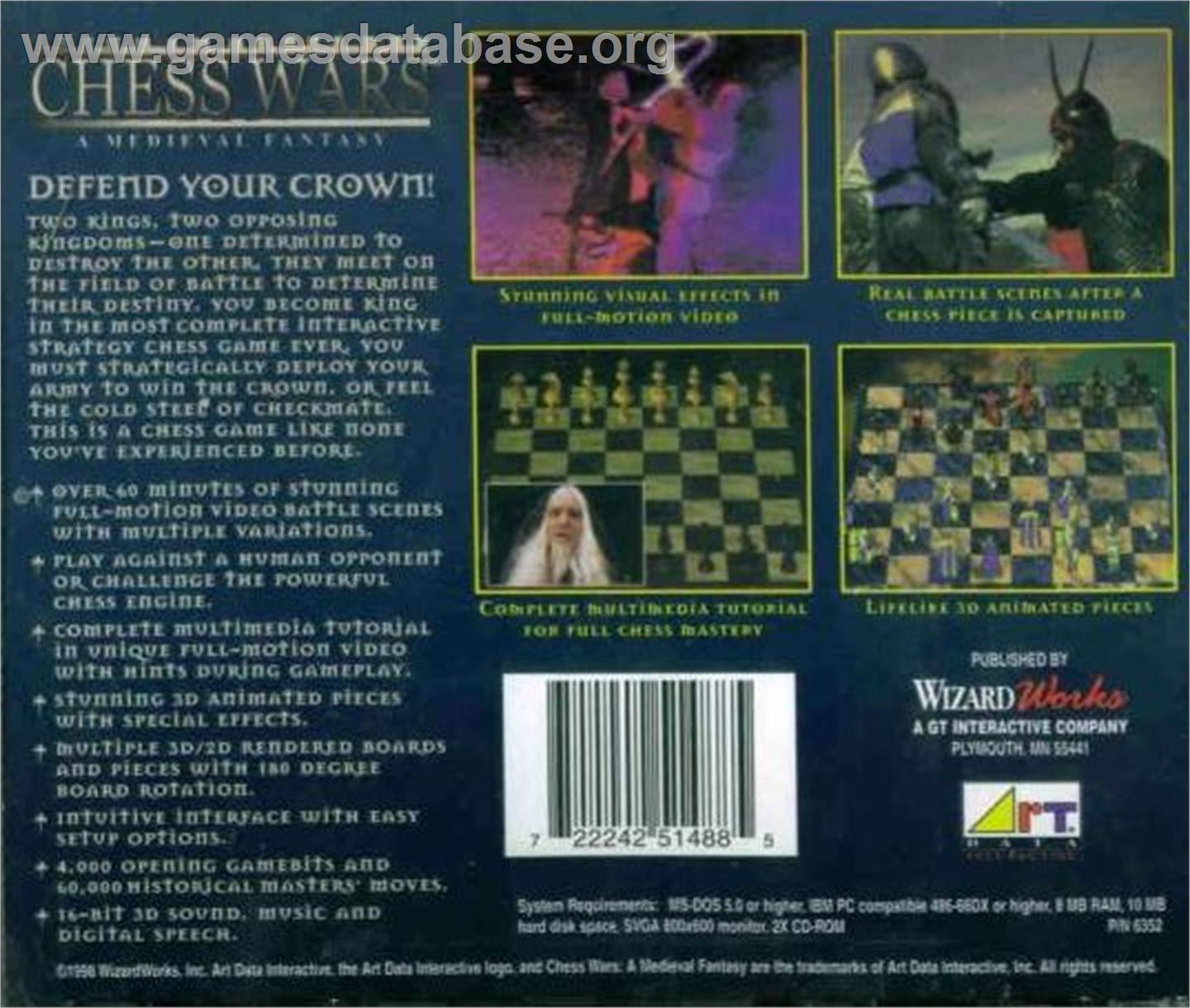 Chess Wars - A Medieval Fantasy - Microsoft DOS - Artwork - Box Back