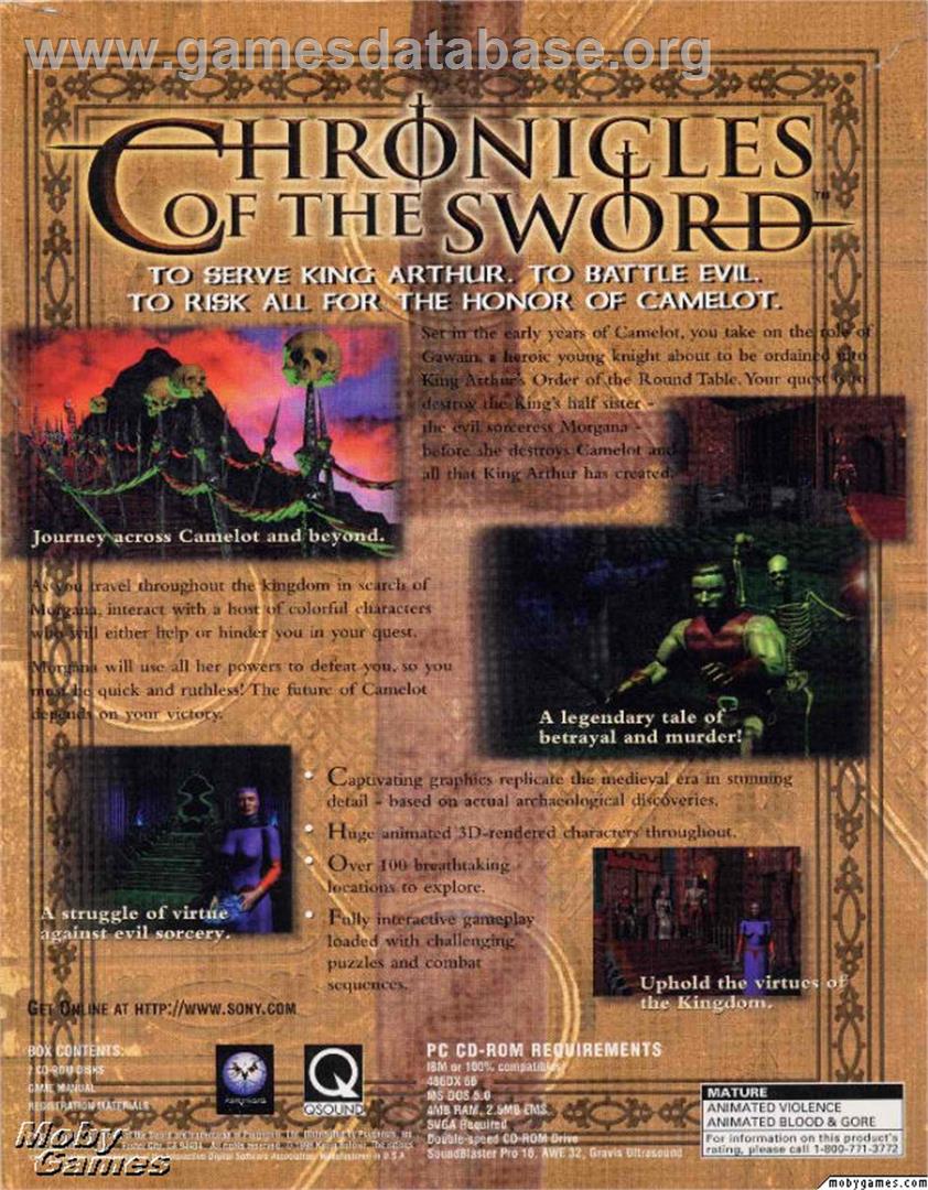 Chronicles of the Sword - Microsoft DOS - Artwork - Box Back