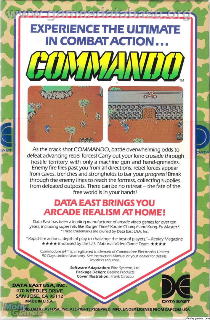 Commando - Microsoft DOS - Artwork - Box Back