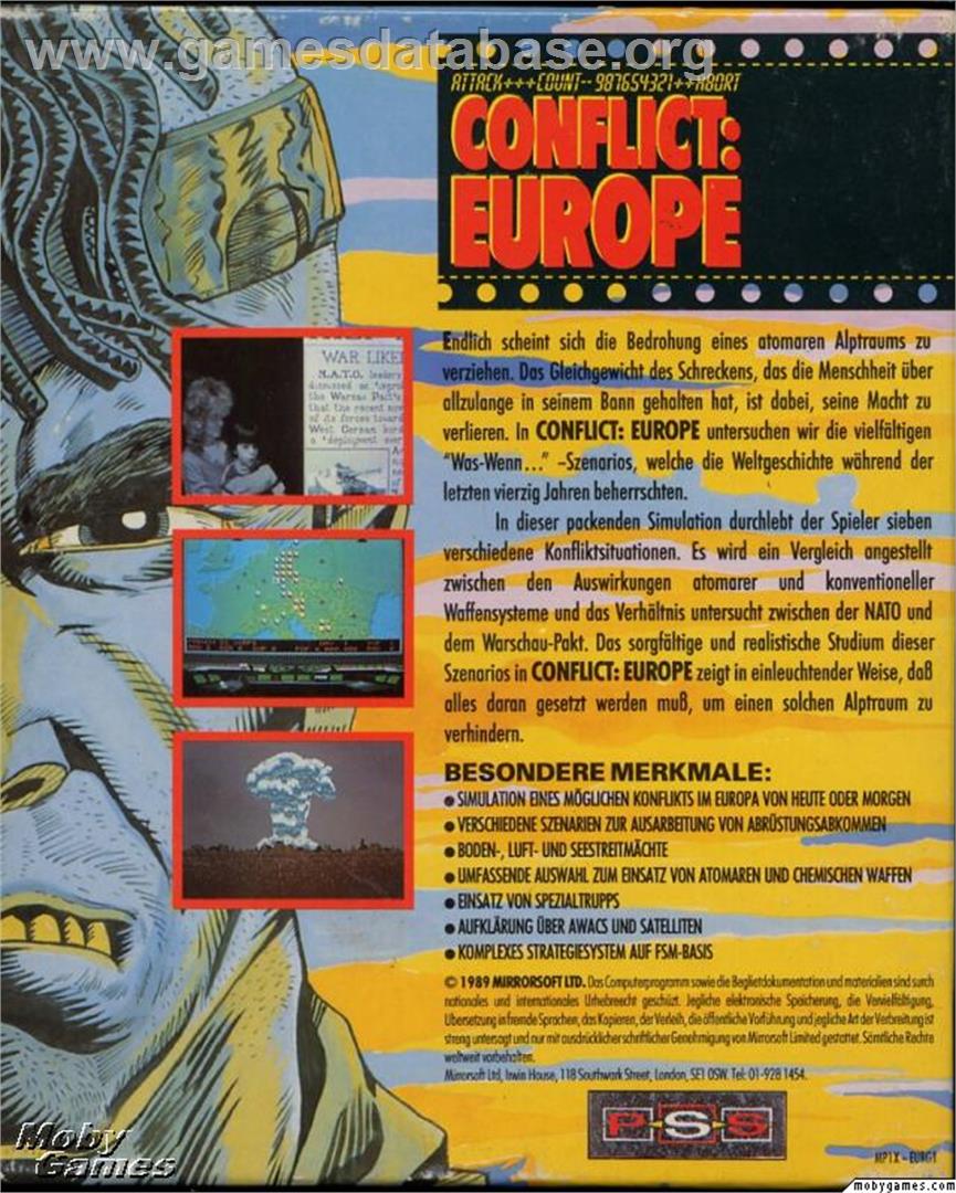 Conflict - Europe - Microsoft DOS - Artwork - Box Back