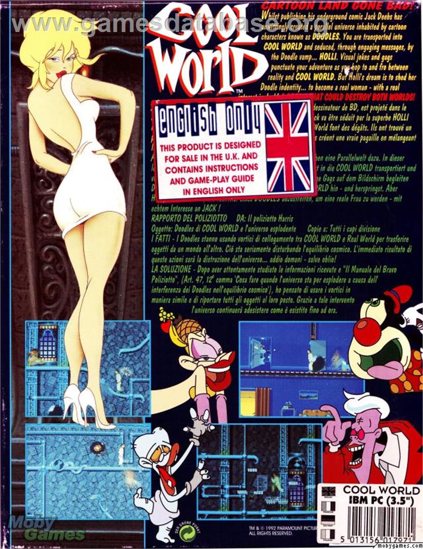 Cool World - Microsoft DOS - Artwork - Box Back