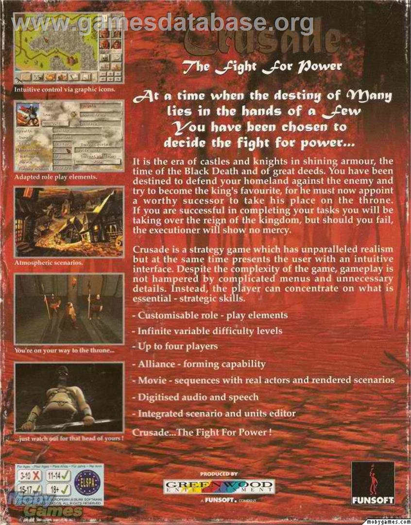 Crusade (1995) - Microsoft DOS - Artwork - Box Back