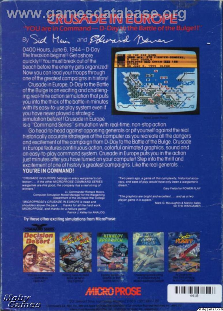 Crusade in Europe - Microsoft DOS - Artwork - Box Back