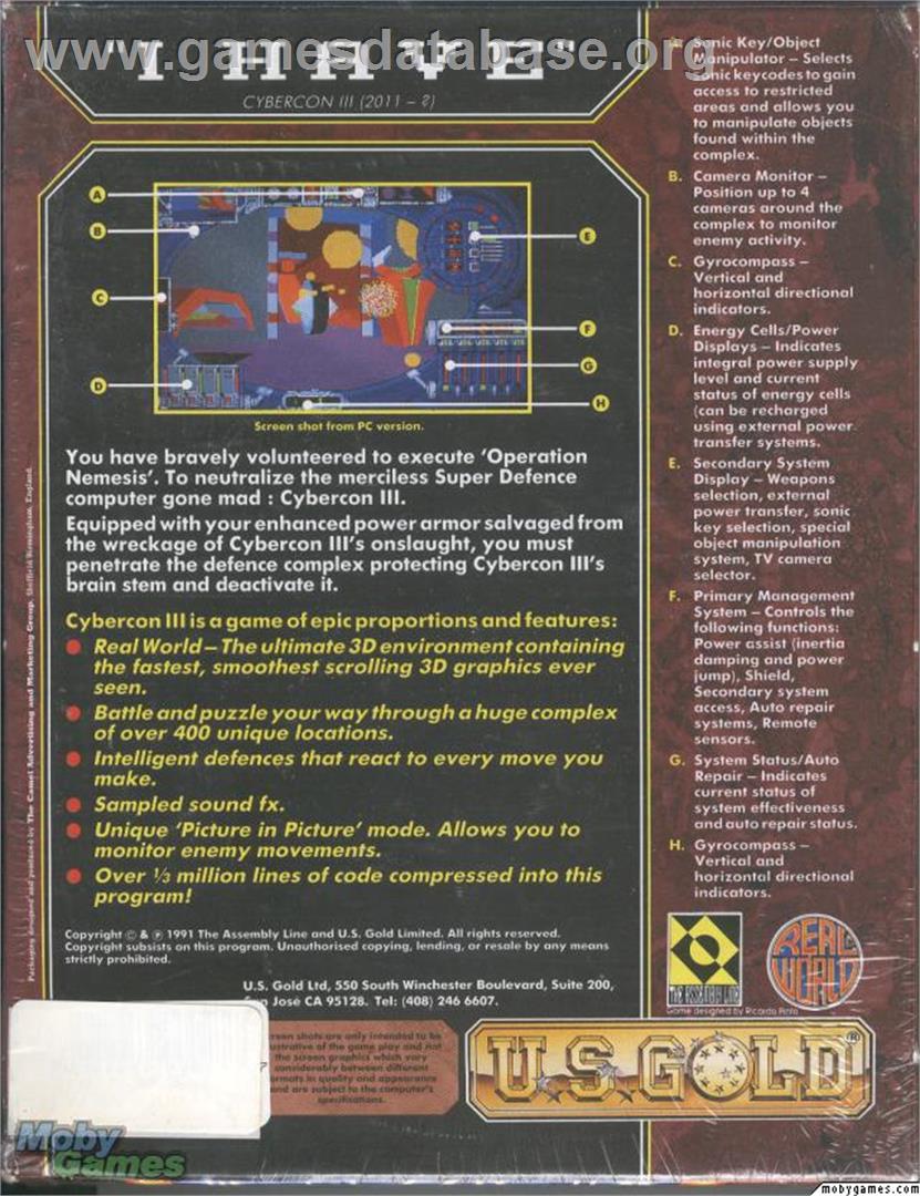 Cybercon 3 - Microsoft DOS - Artwork - Box Back