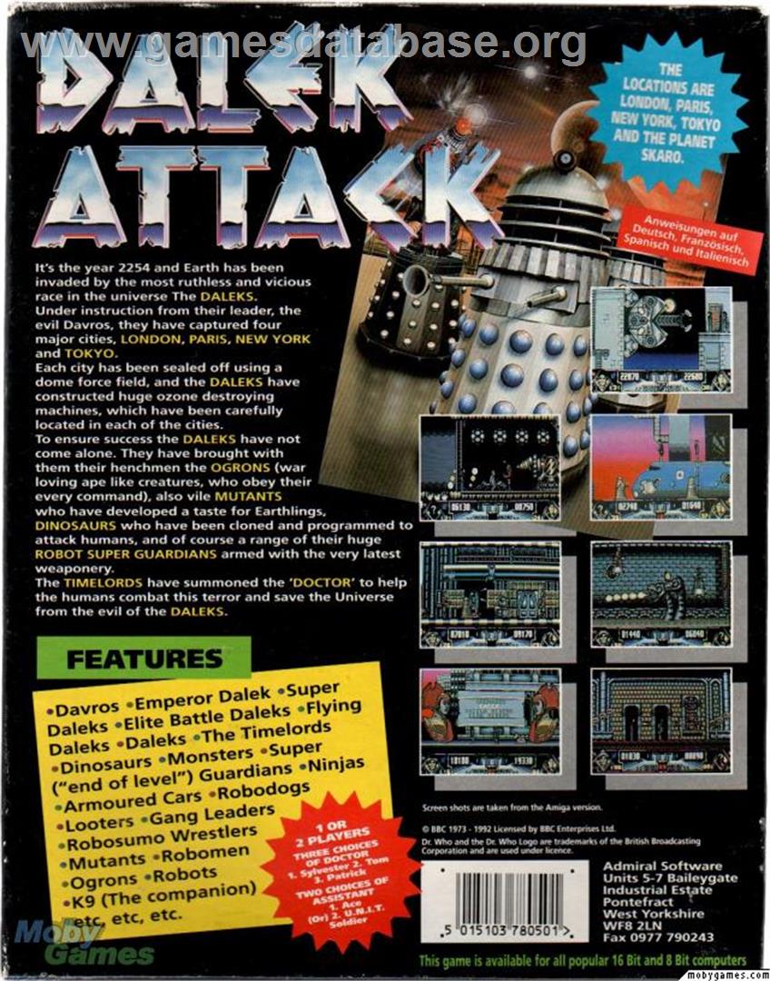 Dalek Attack - Microsoft DOS - Artwork - Box Back
