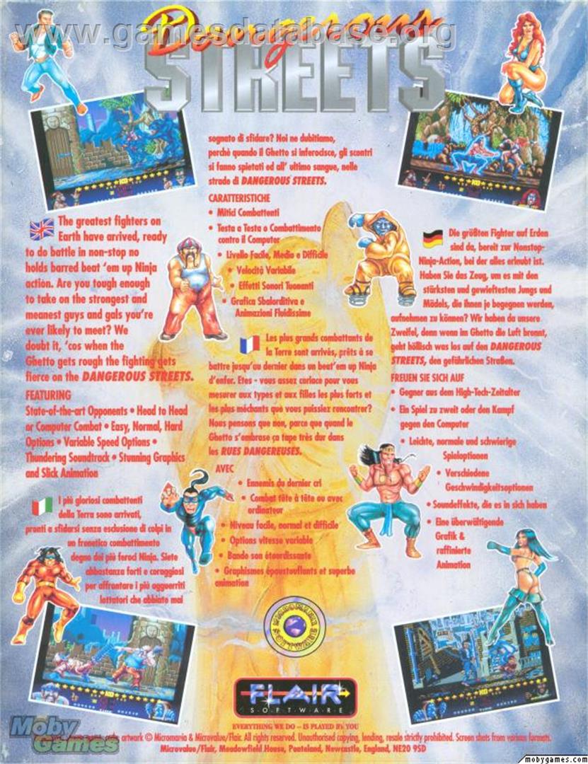 Dangerous Streets - Microsoft DOS - Artwork - Box Back