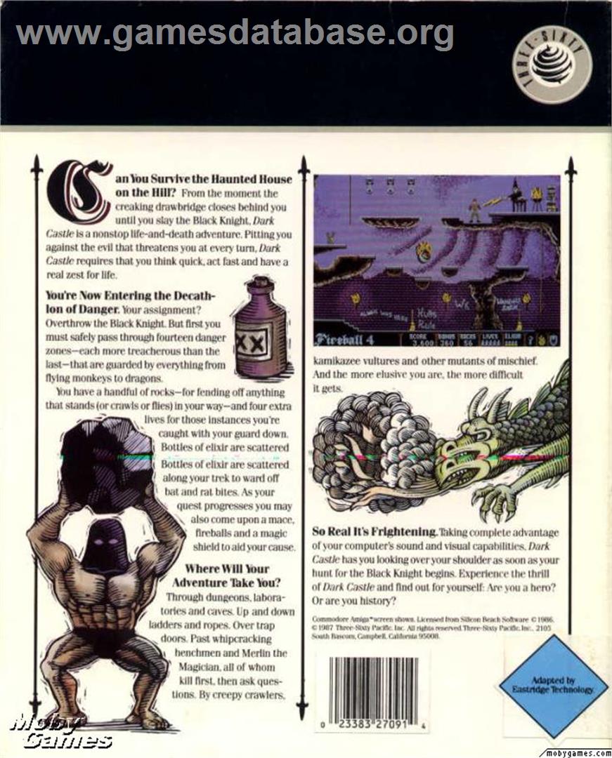 Dark Castle - Microsoft DOS - Artwork - Box Back