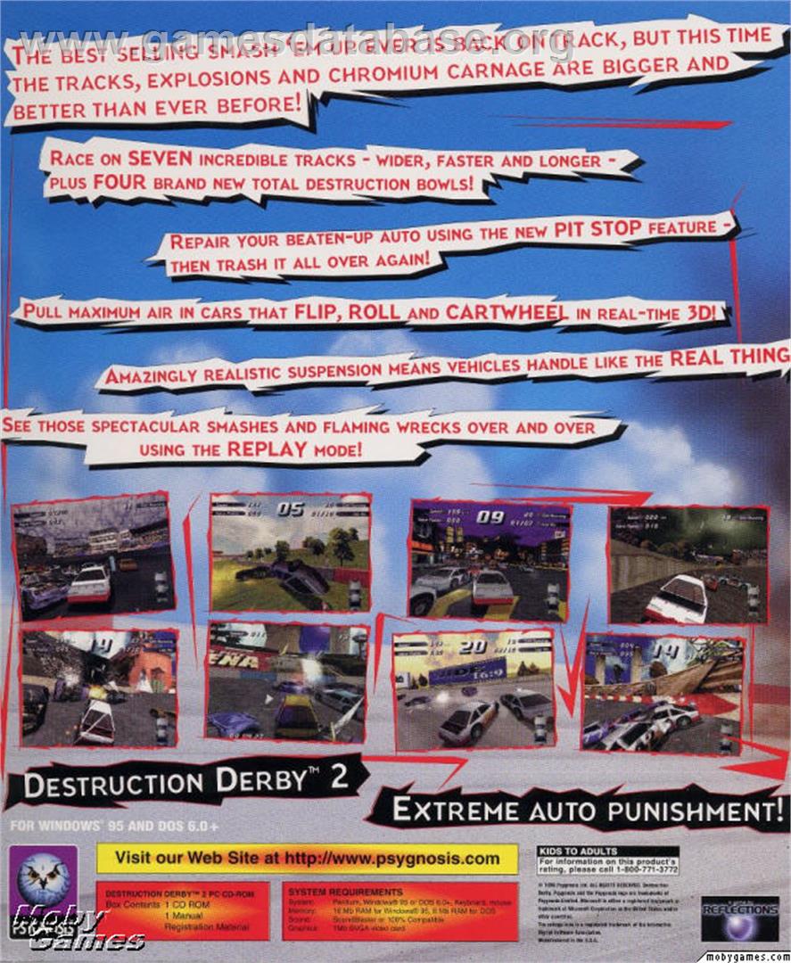 Destruction Derby 2 - Microsoft DOS - Artwork - Box Back