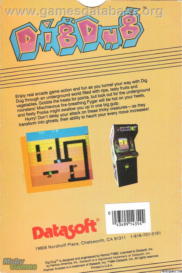 Dig Dug - Microsoft DOS - Artwork - Box Back