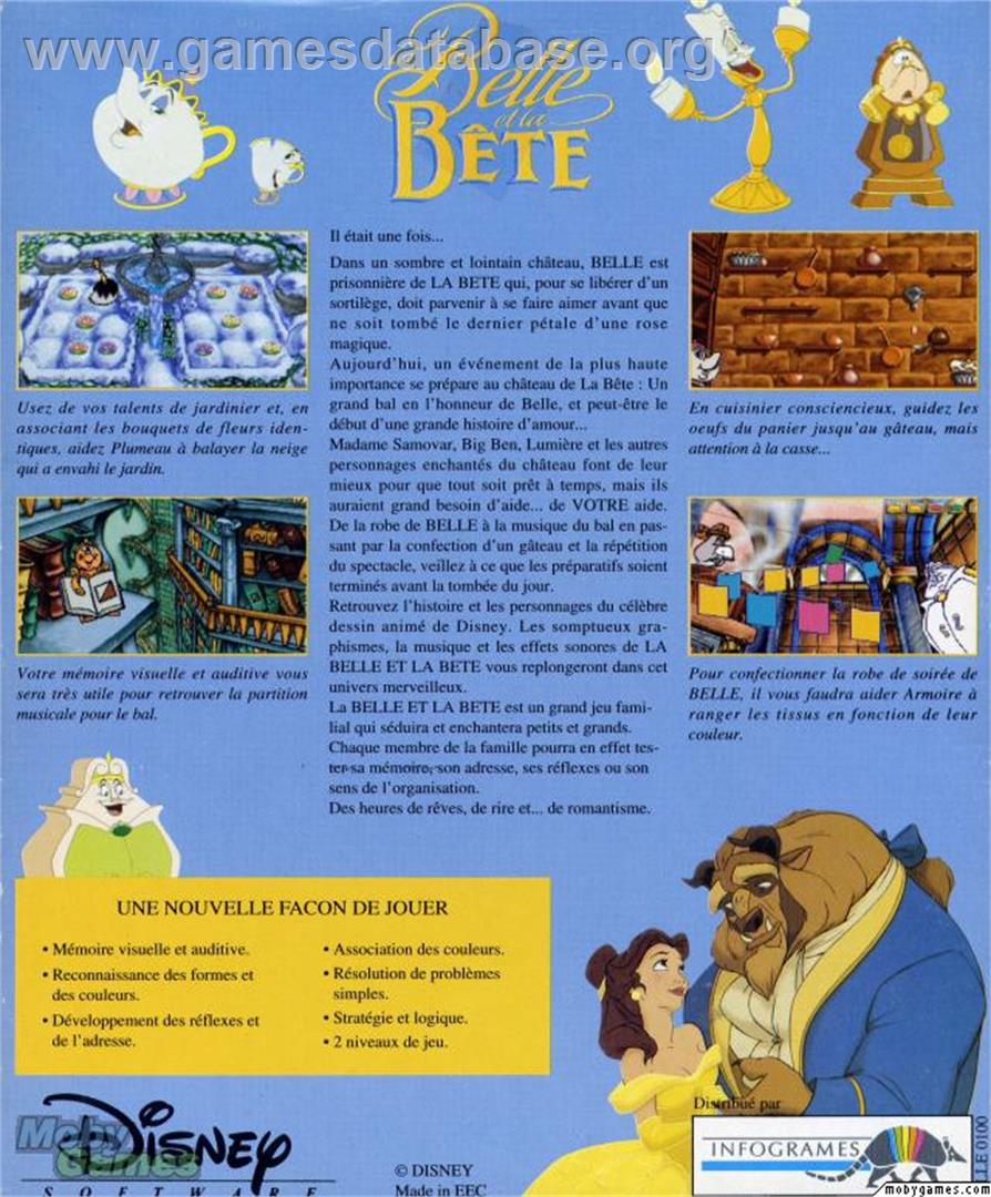Disney's Beauty and the Beast - Microsoft DOS - Artwork - Box Back