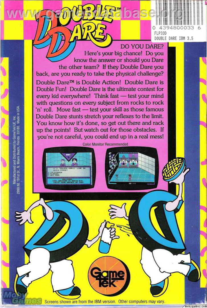 Double Dare - Microsoft DOS - Artwork - Box Back