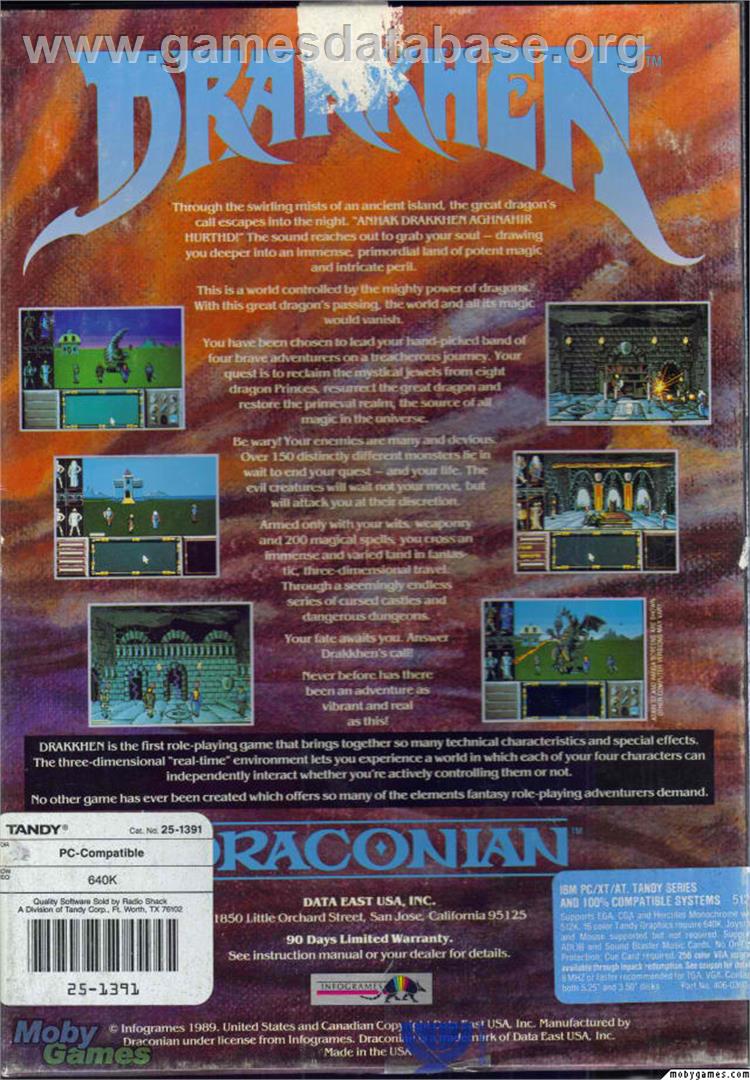 Drakkhen - Microsoft DOS - Artwork - Box Back