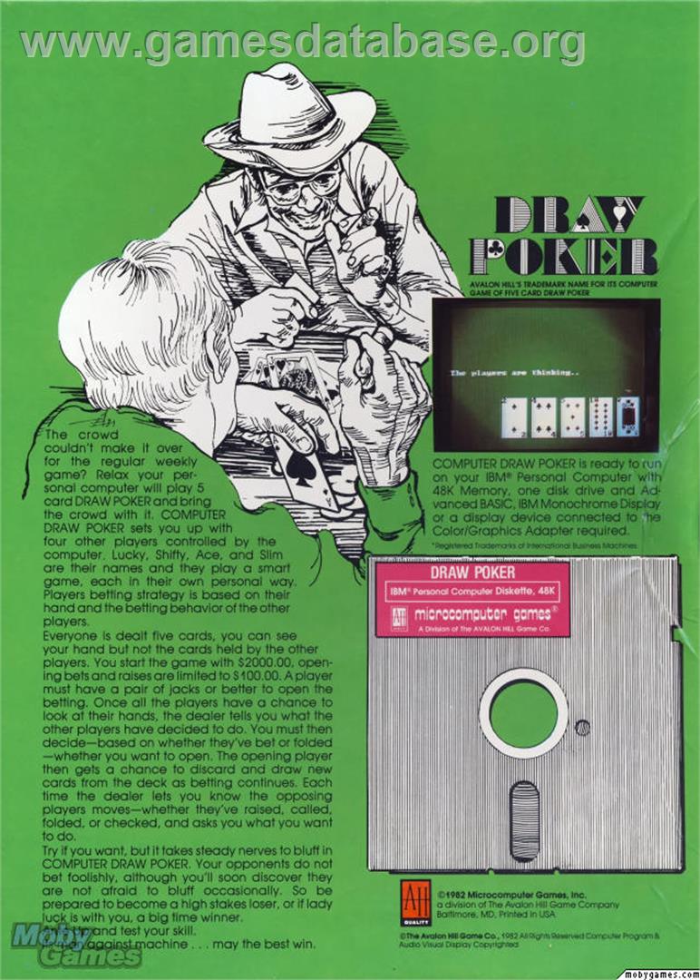 Draw Poker (1993) - Microsoft DOS - Artwork - Box Back