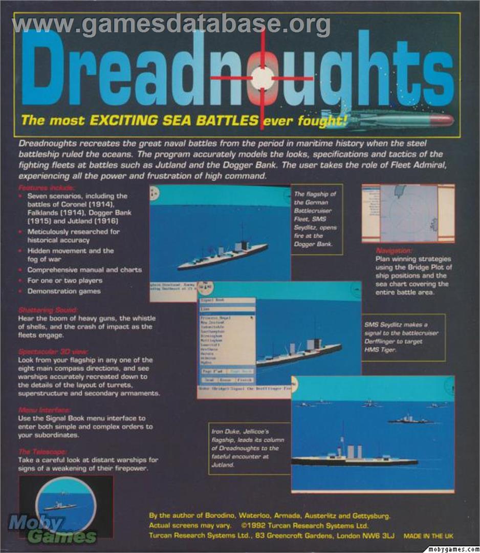 Dreadnoughts - Microsoft DOS - Artwork - Box Back