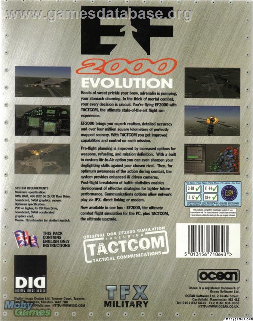EF2000 Evolution - Microsoft DOS - Artwork - Box Back