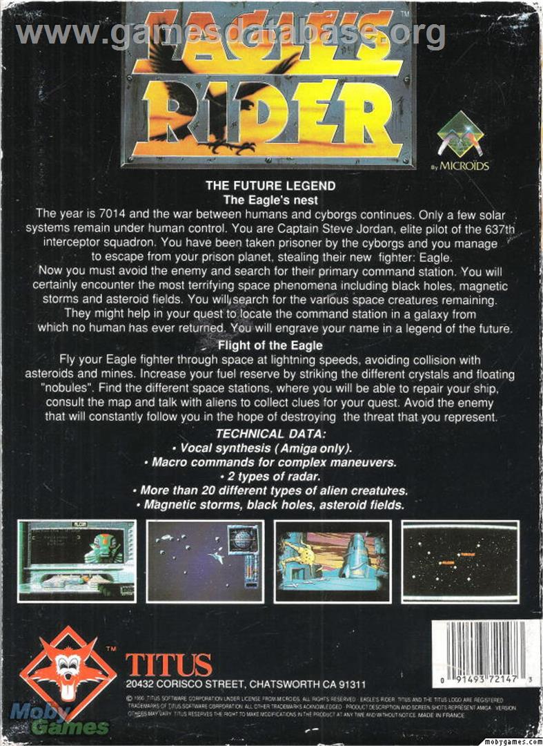 Eagle's Rider - Microsoft DOS - Artwork - Box Back