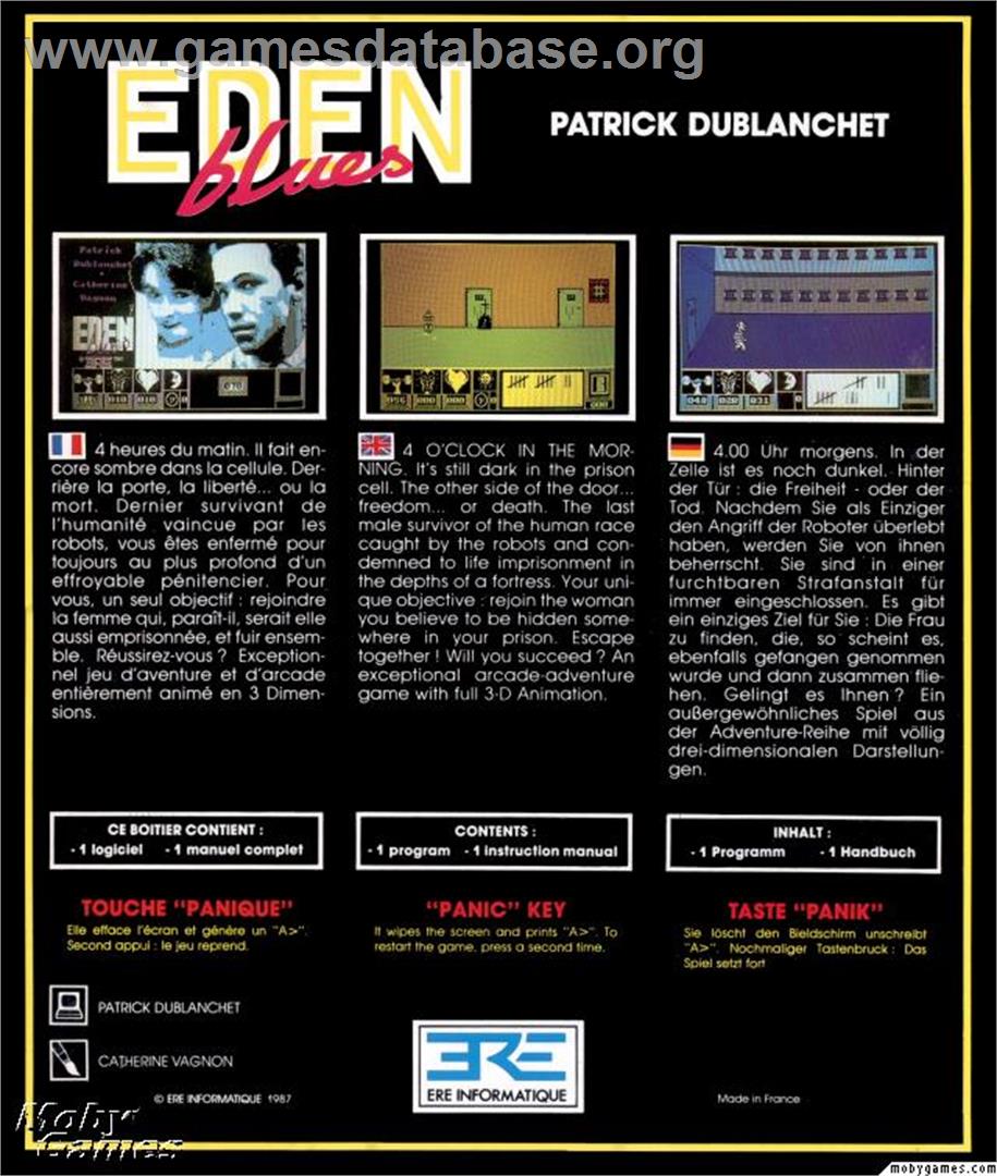 Eden Blues - Microsoft DOS - Artwork - Box Back