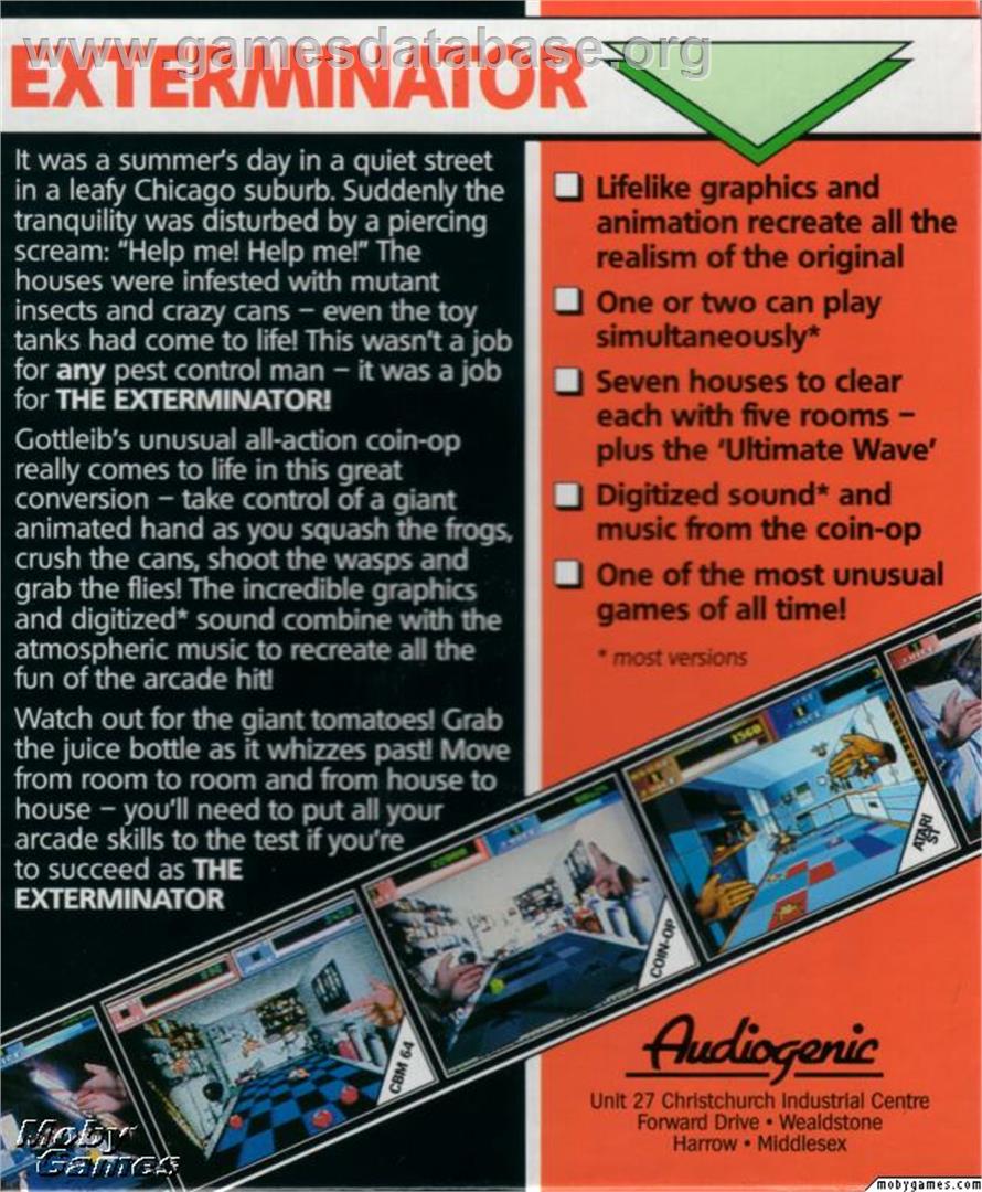 Exterminator, The - Microsoft DOS - Artwork - Box Back
