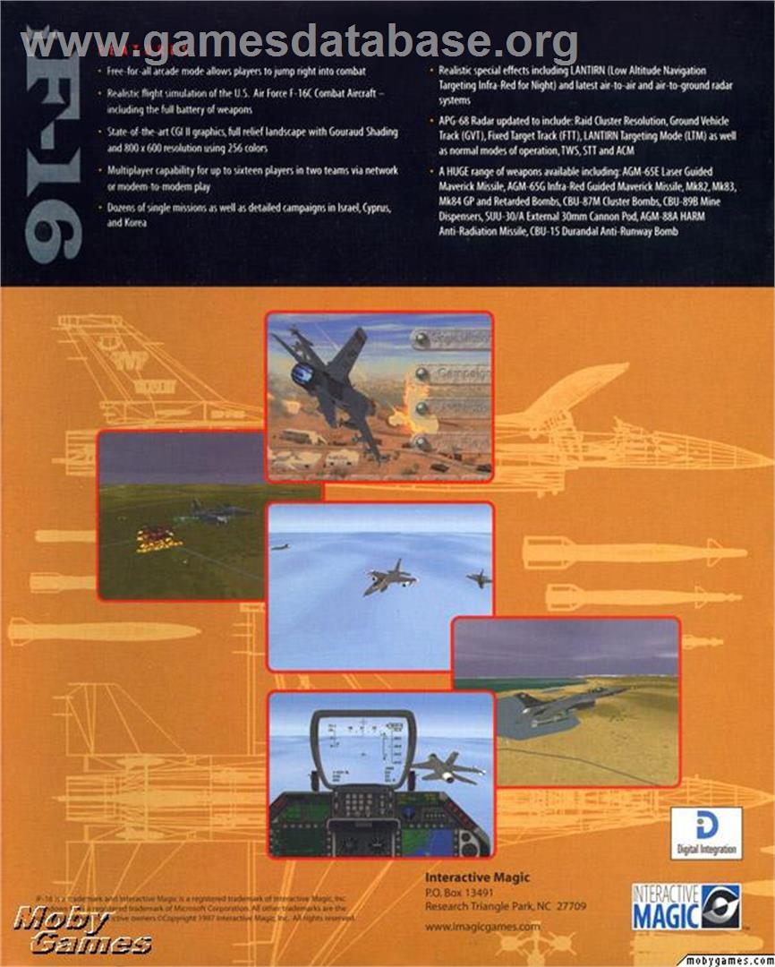 F-16 Fighting Falcon - Microsoft DOS - Artwork - Box Back