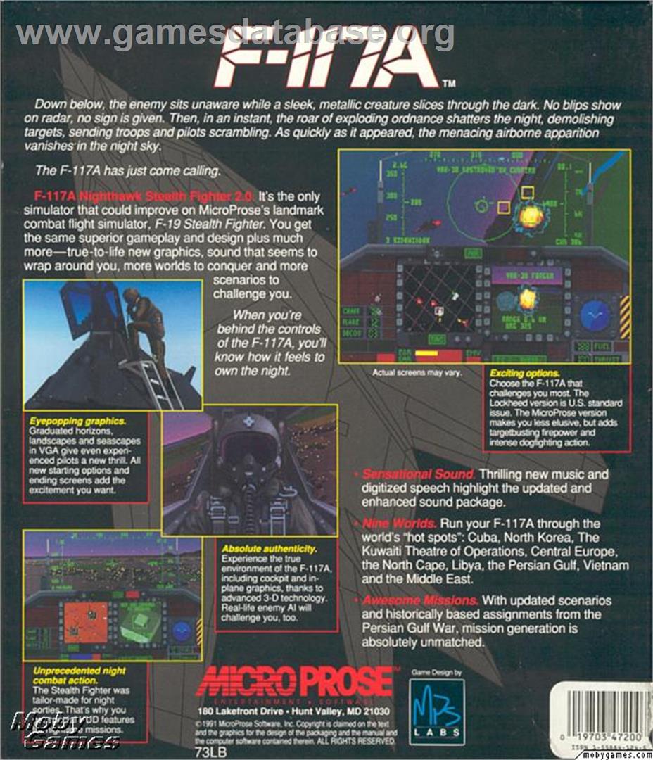 F-1 - Microsoft DOS - Artwork - Box Back
