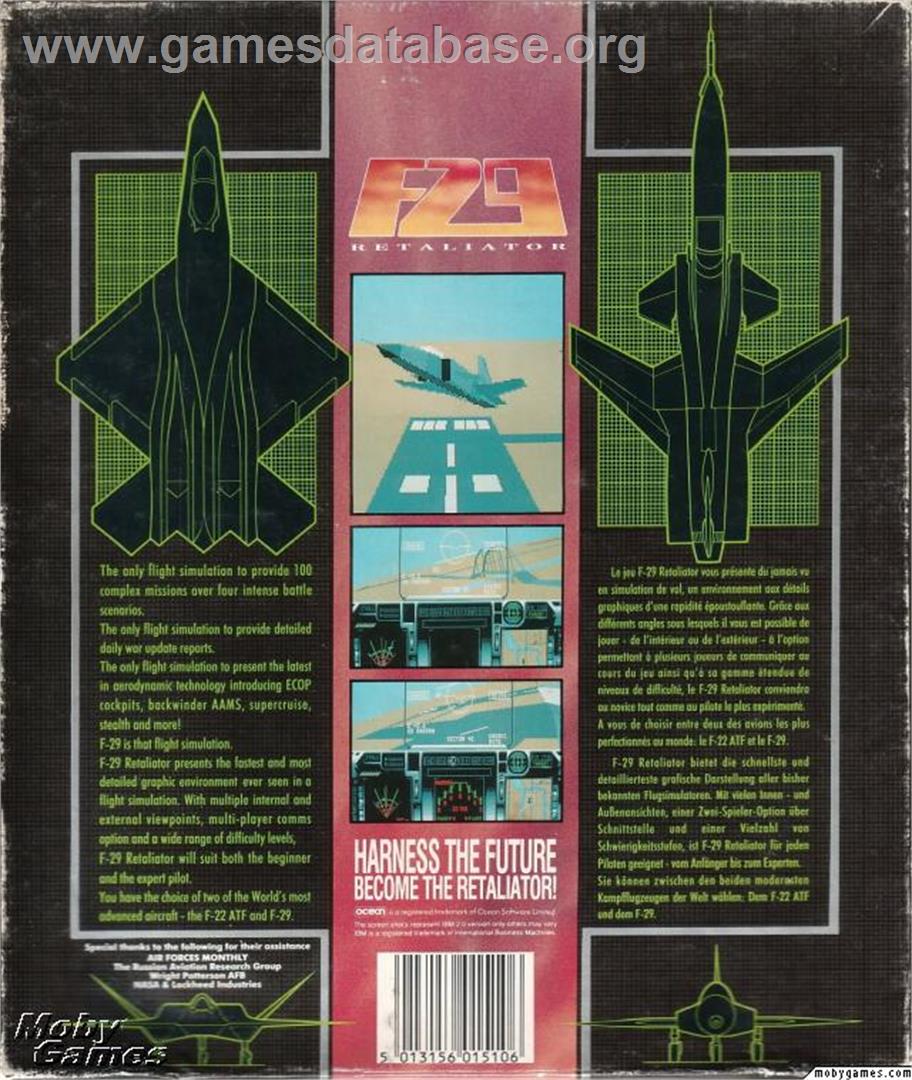 F29 Retaliator - Microsoft DOS - Artwork - Box Back