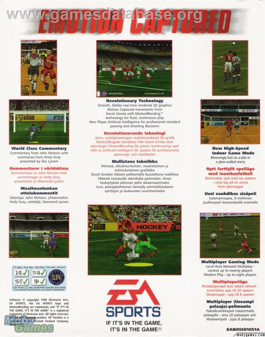 FIFA 97 - Microsoft DOS - Artwork - Box Back
