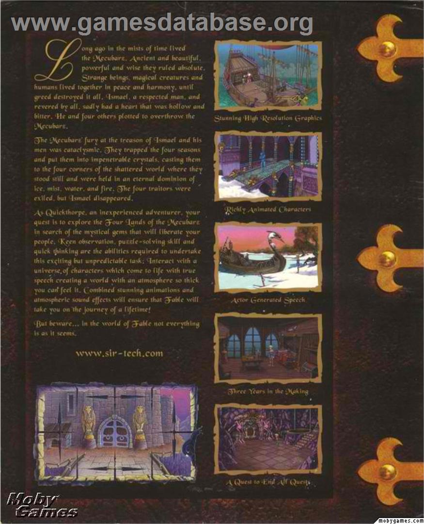 Fable - Microsoft DOS - Artwork - Box Back