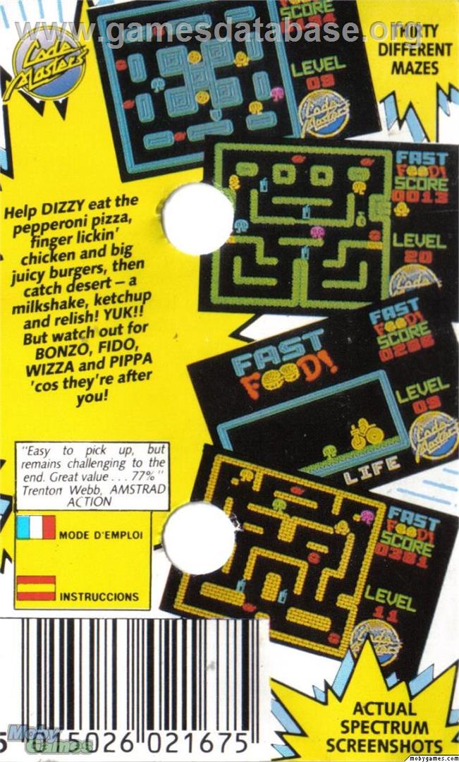 Fast Food - Microsoft DOS - Artwork - Box Back