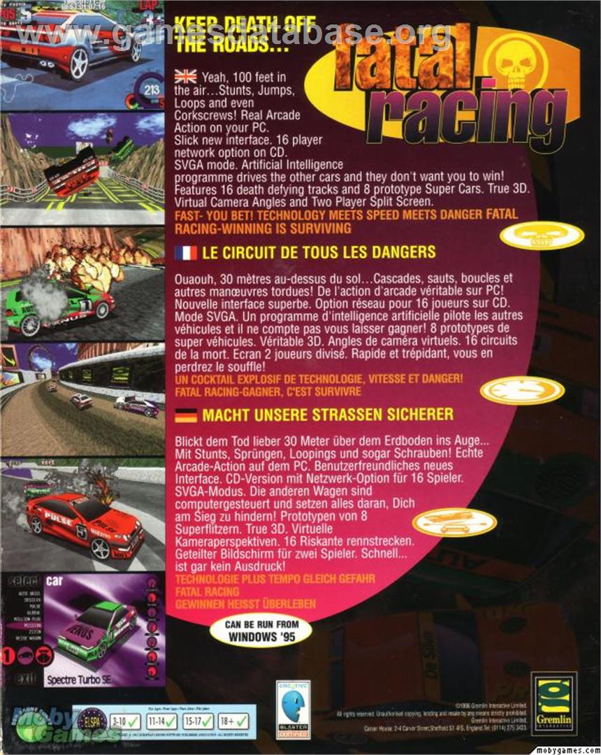 Fatal Racing - Microsoft DOS - Artwork - Box Back