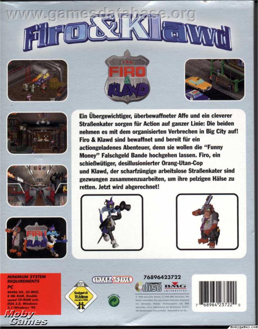 Firo & Klawd - Microsoft DOS - Artwork - Box Back