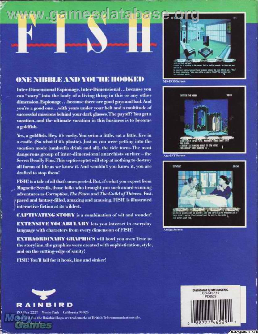 Fish! - Microsoft DOS - Artwork - Box Back