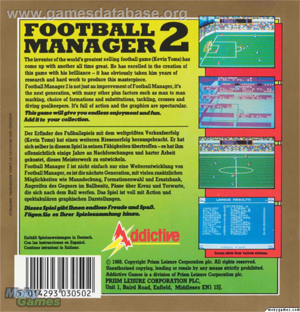 Football Manager 2 - Microsoft DOS - Artwork - Box Back