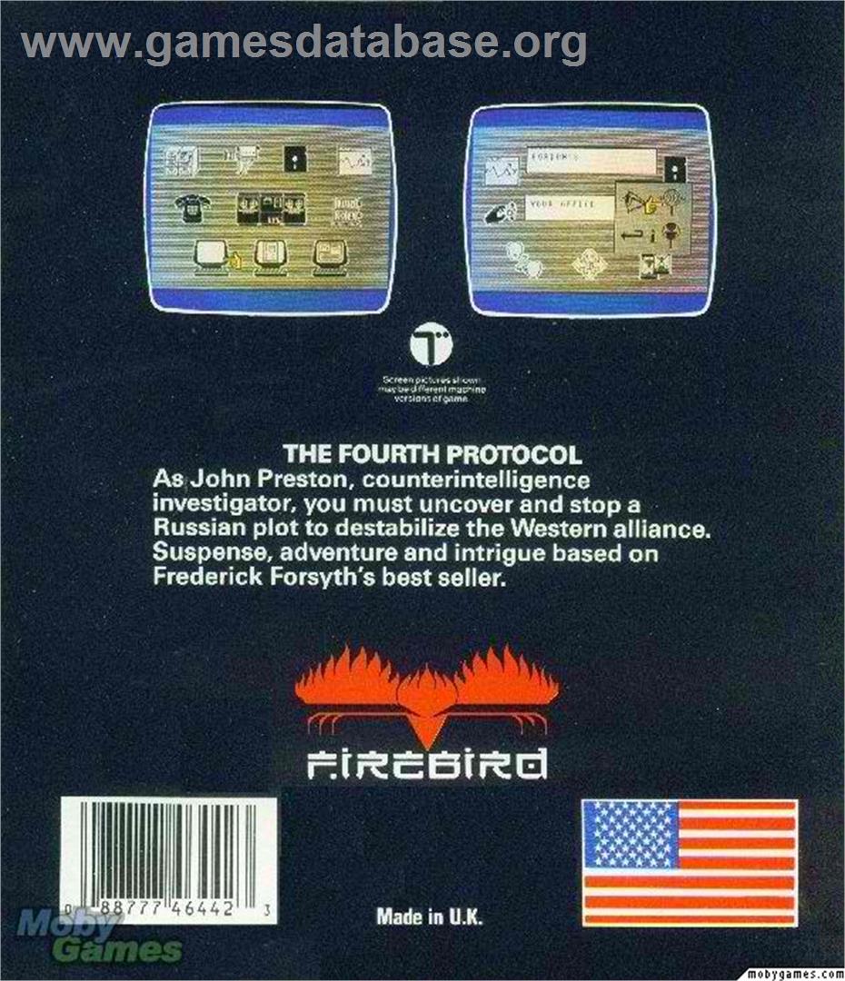 Fourth Protocol, The - Microsoft DOS - Artwork - Box Back