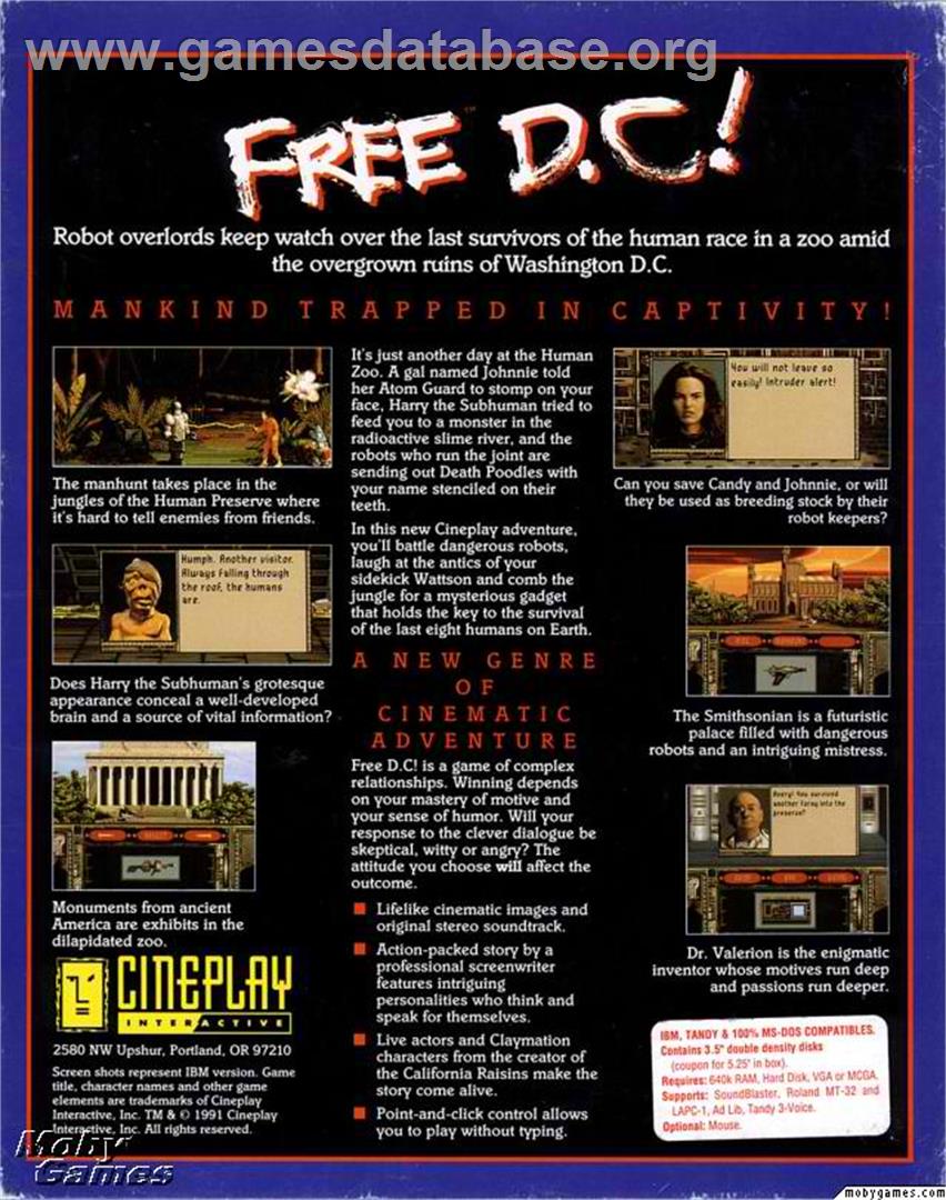 Free D.C! - Microsoft DOS - Artwork - Box Back