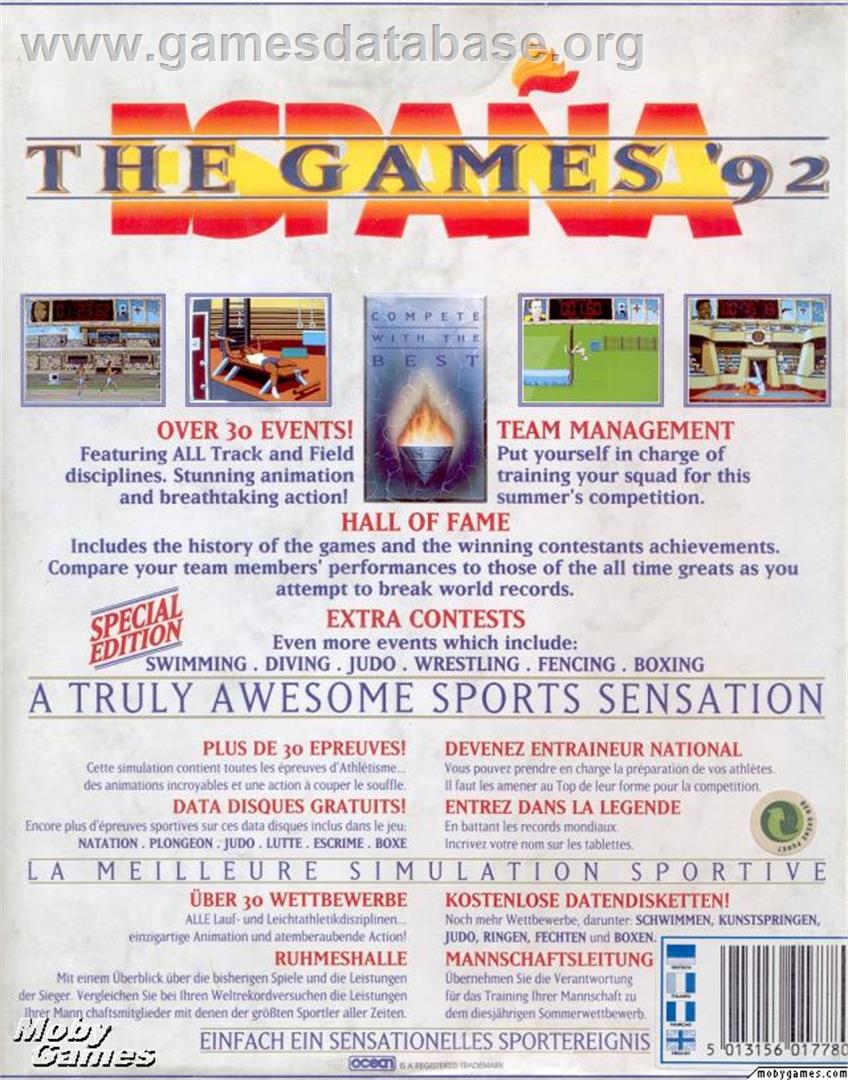Games '92, The - Espana - Microsoft DOS - Artwork - Box Back
