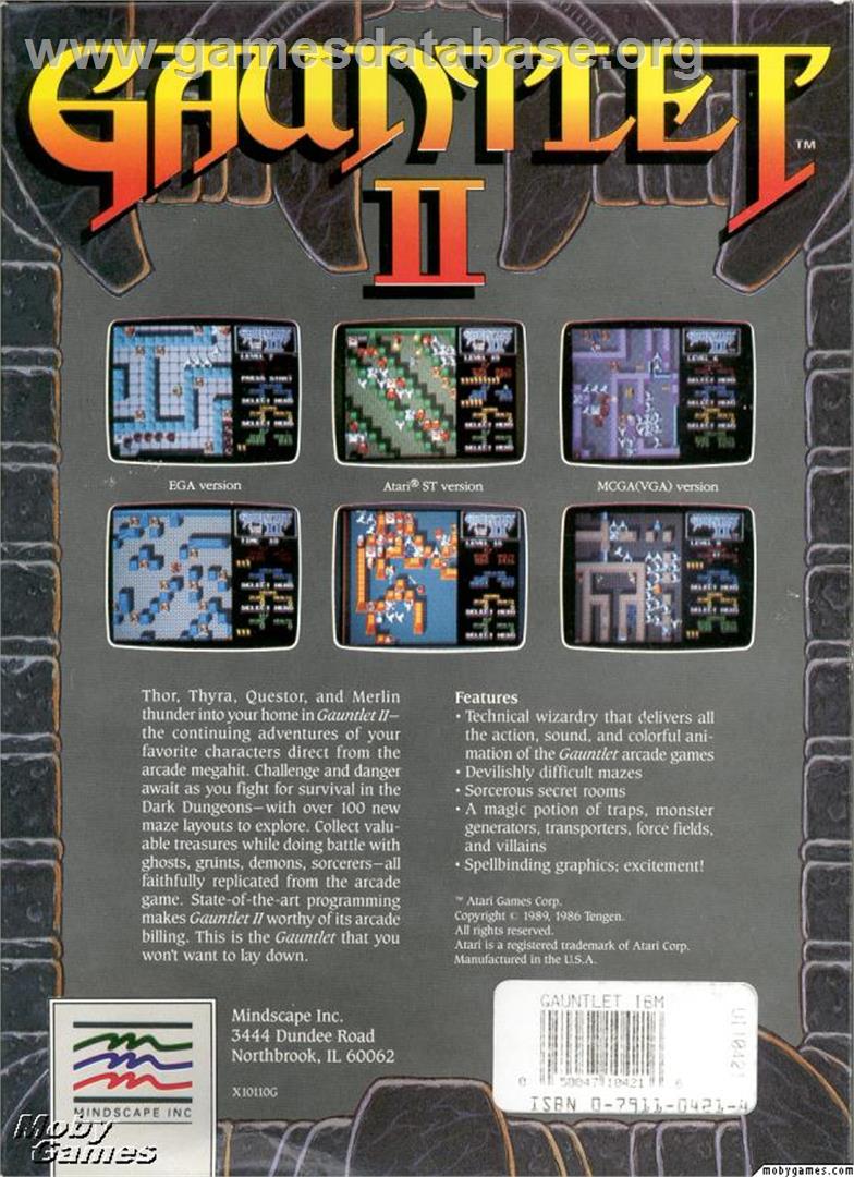 Gauntlet II - Microsoft DOS - Artwork - Box Back