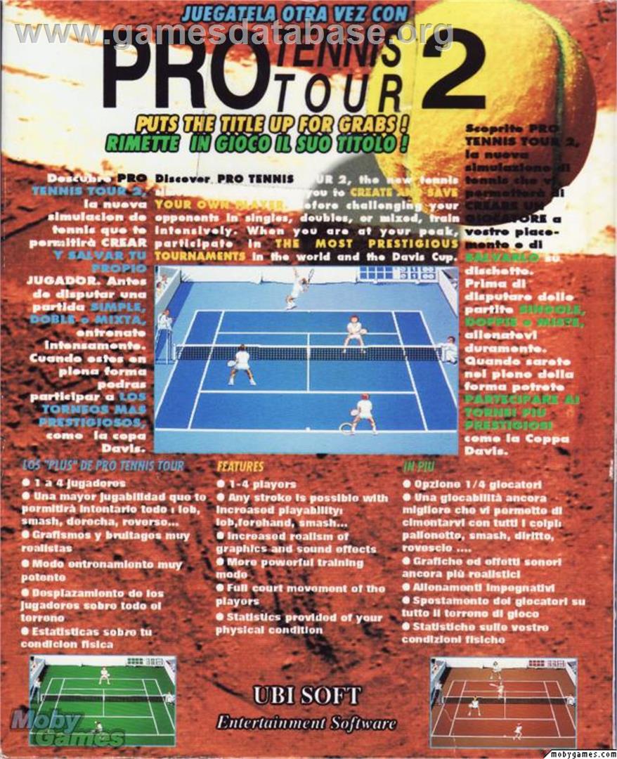 Great Courts 2 - Microsoft DOS - Artwork - Box Back