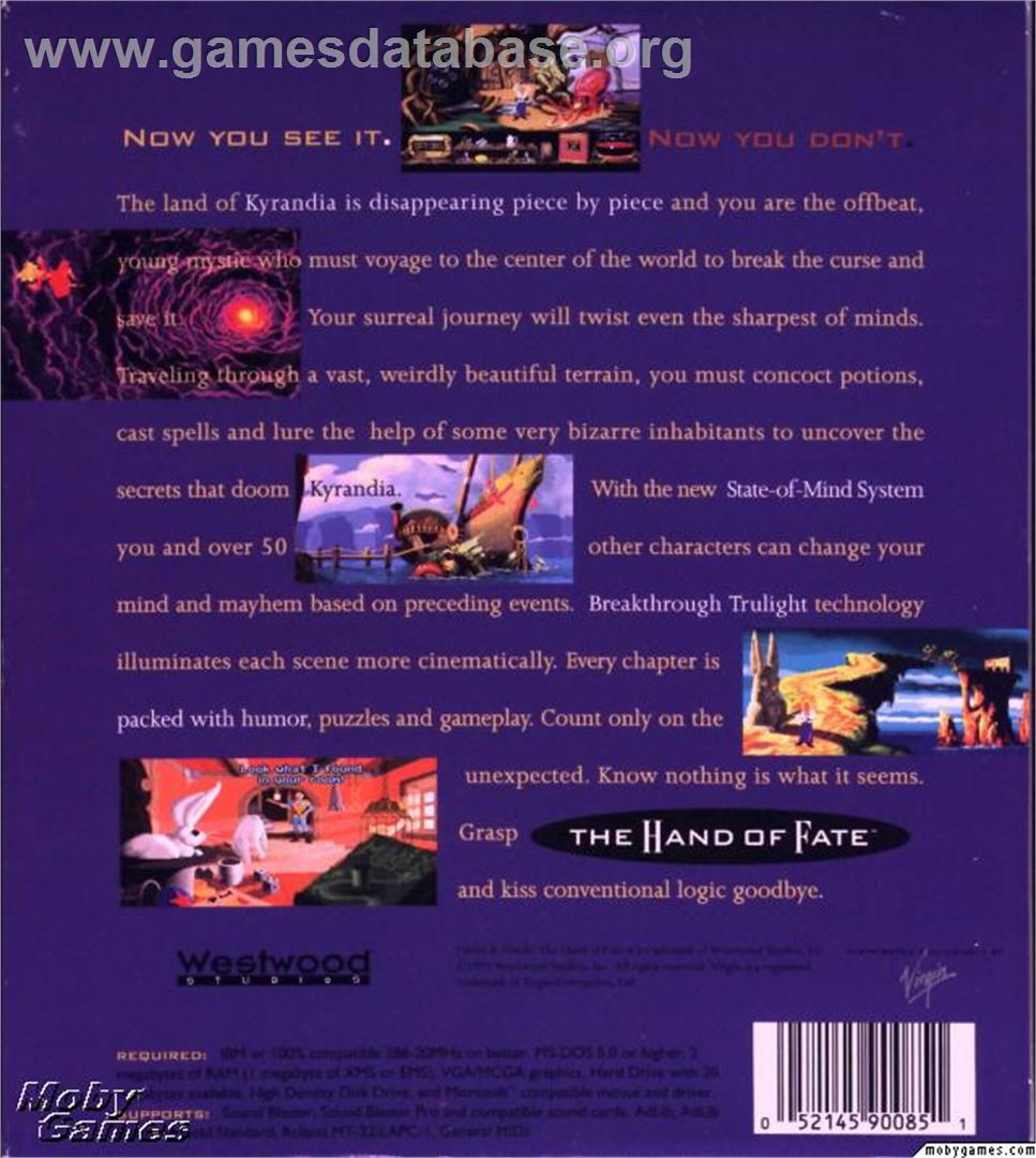 Hand of Fate - Microsoft DOS - Artwork - Box Back
