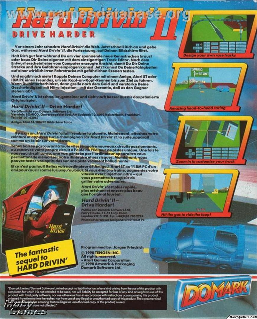 Hard Drivin' 2 - Microsoft DOS - Artwork - Box Back