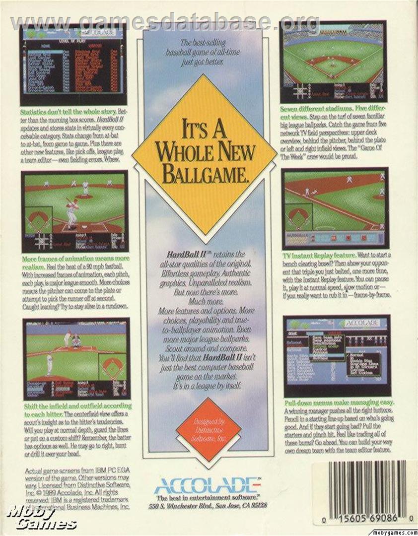 Hardball 2 - Microsoft DOS - Artwork - Box Back