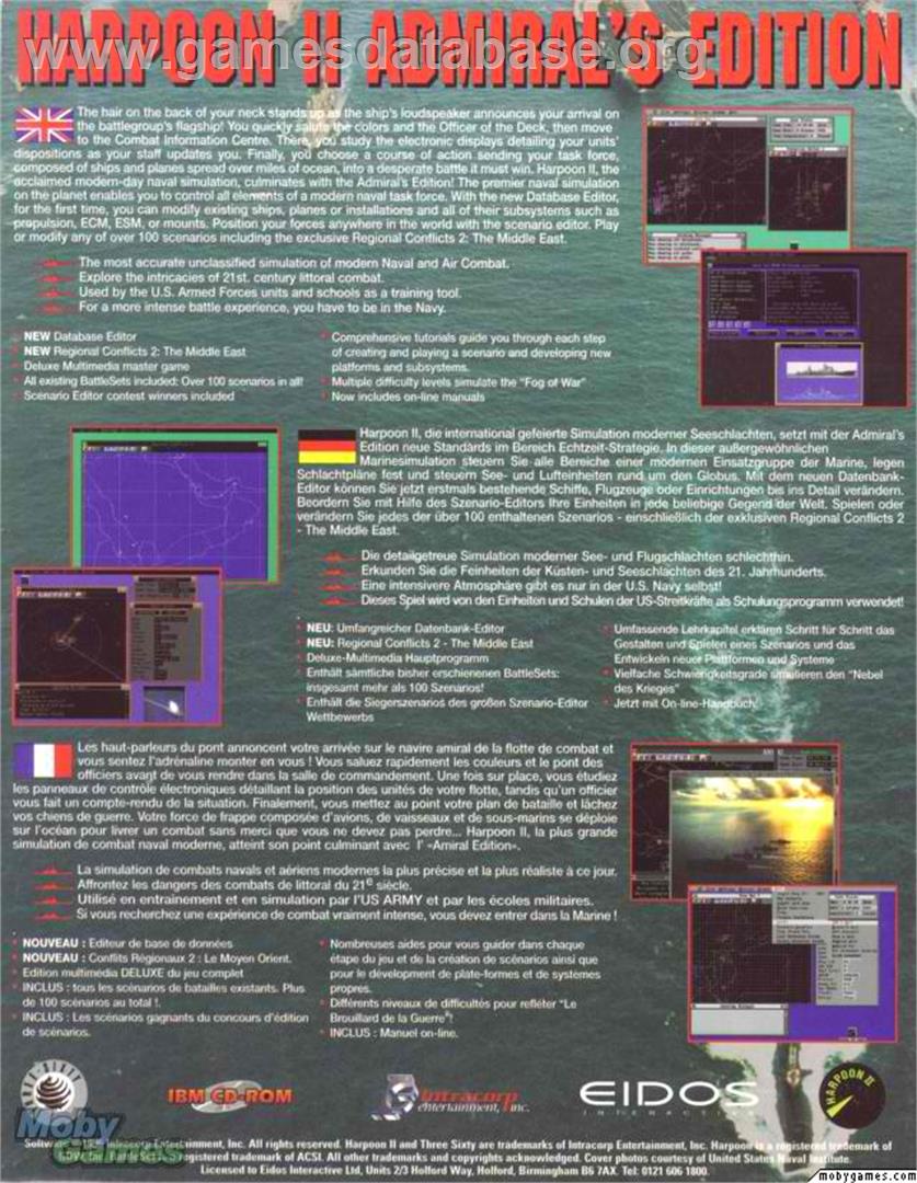 Harpoon 2 - Admiral's Edition - Microsoft DOS - Artwork - Box Back