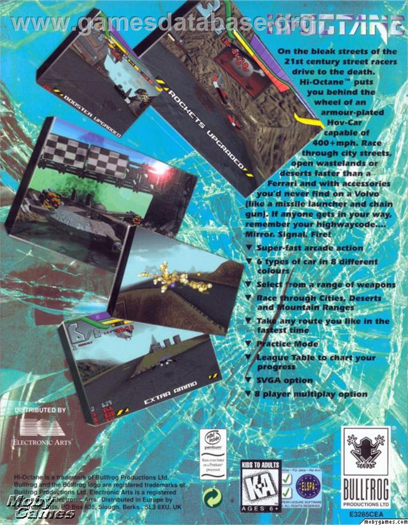 Hi-Octane - Microsoft DOS - Artwork - Box Back