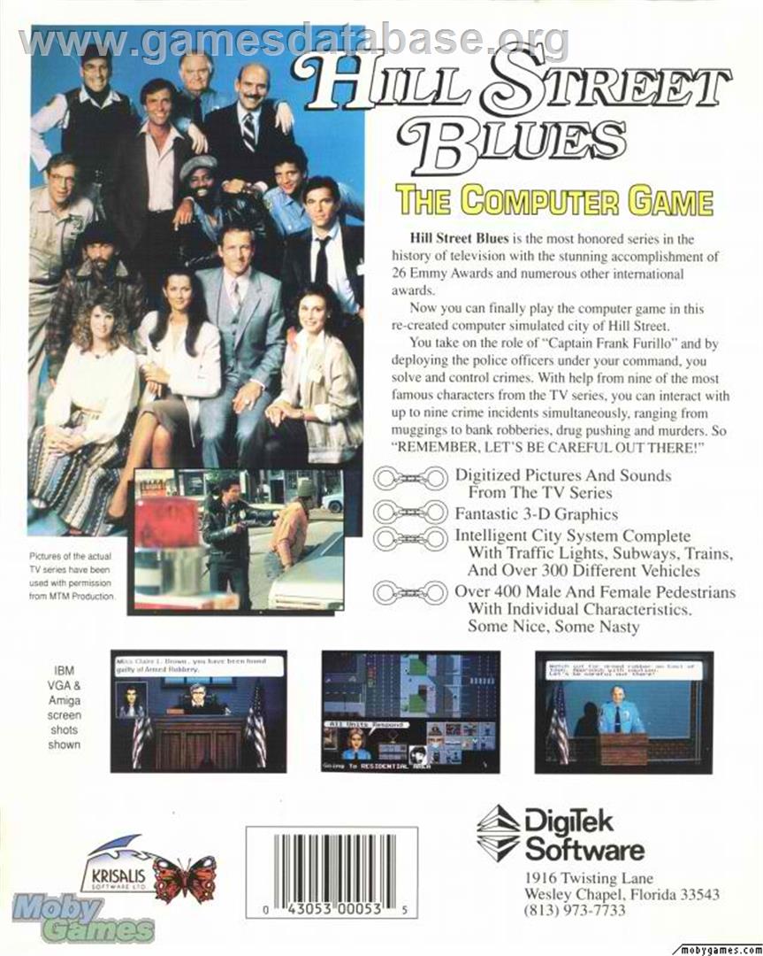 Hill Street Blues - Microsoft DOS - Artwork - Box Back