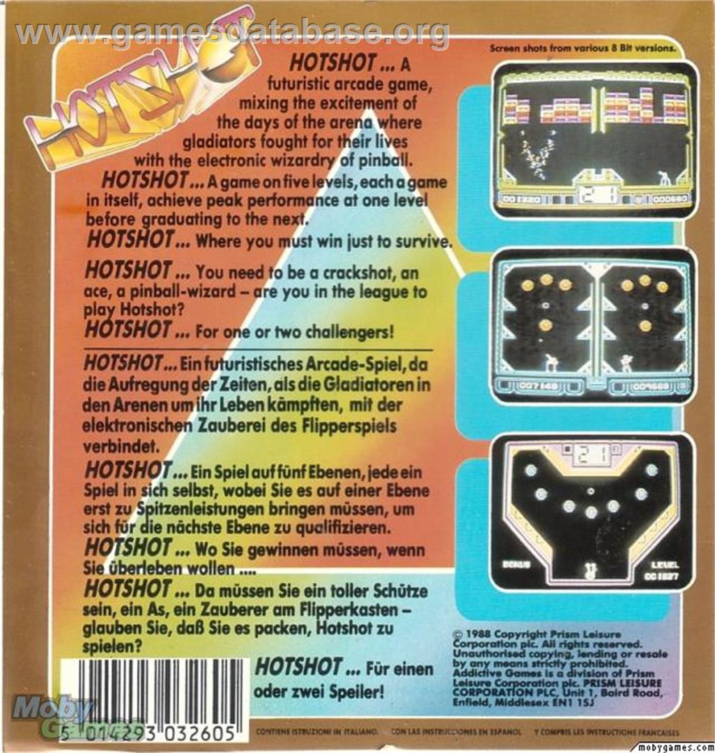 Hotshot - Microsoft DOS - Artwork - Box Back